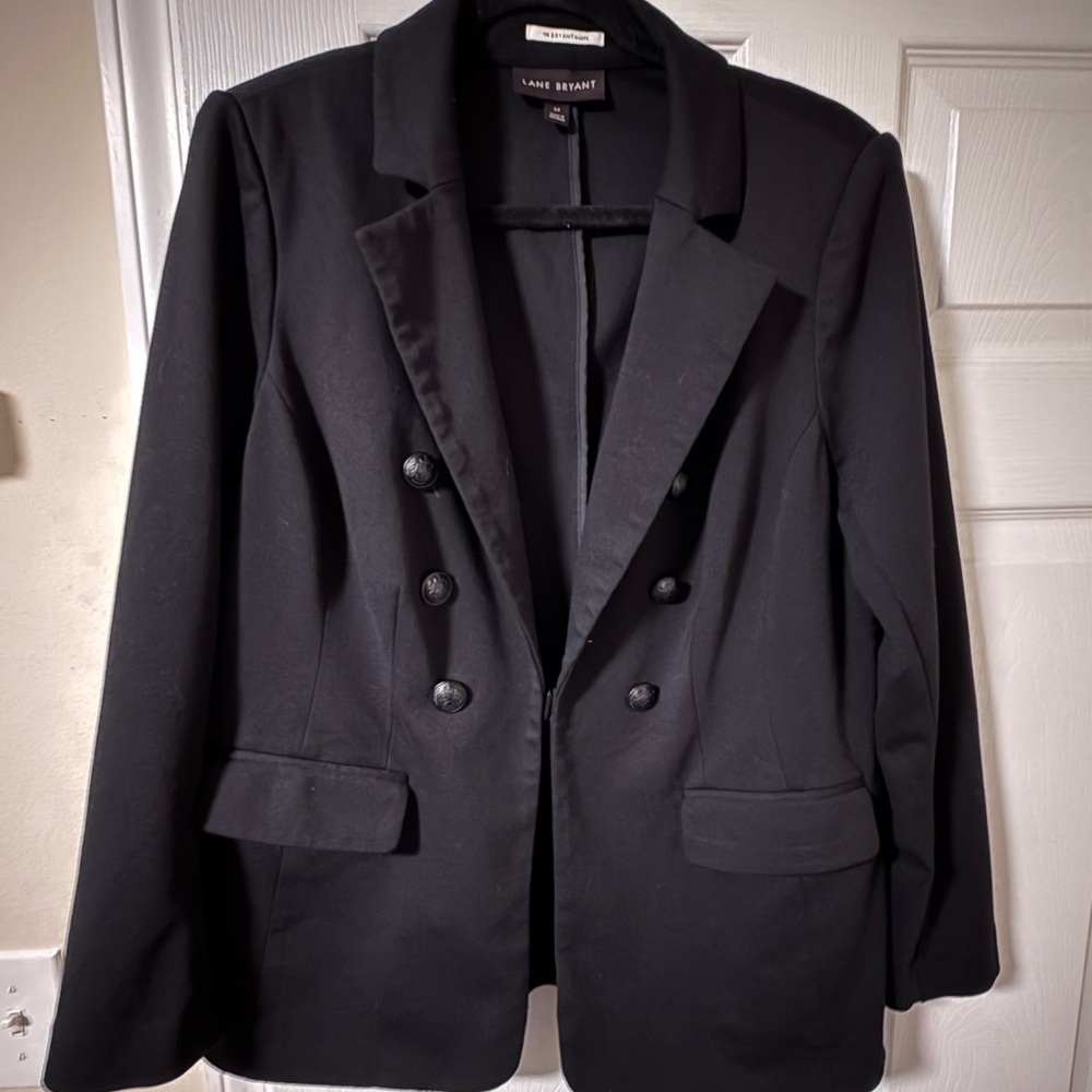 Lane Bryant Black Double-Breasted Blazer